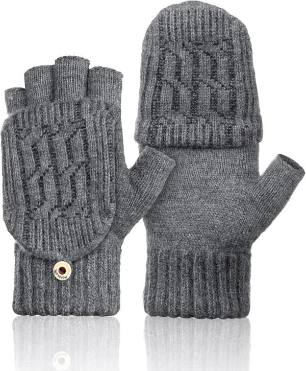 Vinter Fingerlösa Vantar Dam Fingerlösa Vantar Flexibla Termiska Ullvantar