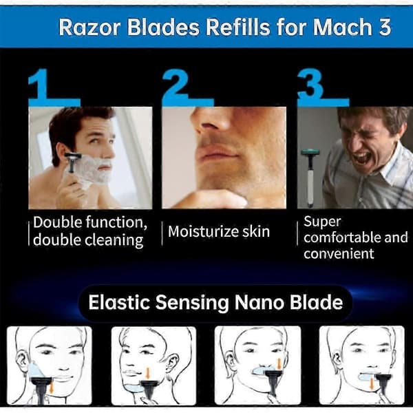 Blader Refills for Mach3, Blader for , Manuelle Blader Refills, Herreblad Refills 28 stk