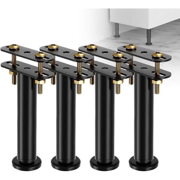 Justerbare sengestolper - Sett med 4 - Solid stål - Sentral støtte 8 til 12 cm - Forsterket sengeramme