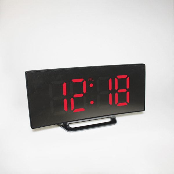 Digital klocka stor display multifunktionell LED elektrisk väckarklocka spegelyta för hem sovrum