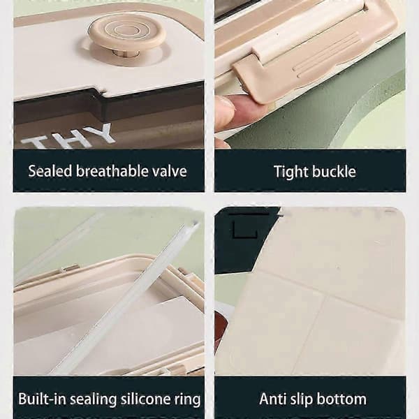 Bento-bokser for voksne, Bento matboks, 3-roms lekkasjesikker bento-boks