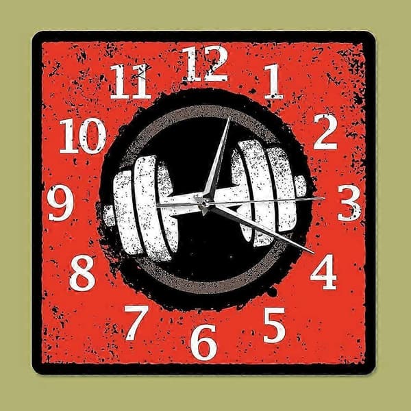 15 Hantelväggklocka - Gym-tema kvartsur