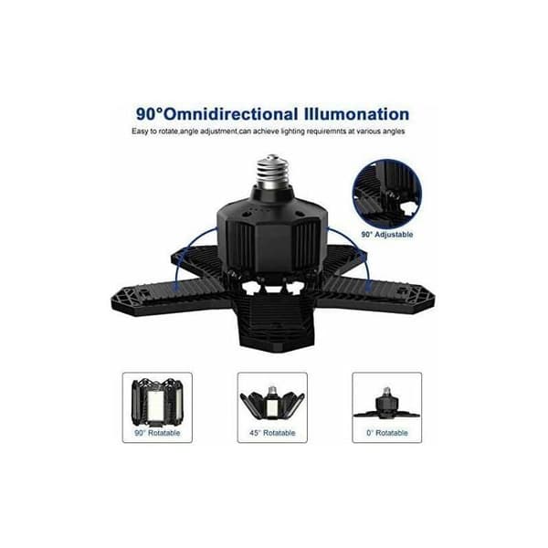 Garaje LED-parti på salg - 120W - 12000lm - Verkstedlampe - Deformerbare taklamper - E26/E27-paneler - 1 lampe