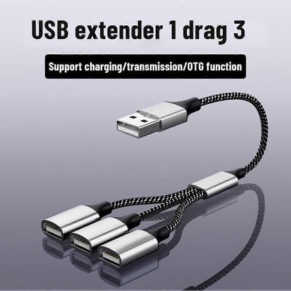 USB til 3 USB 2.0 HUB Dobbelt 4-ports Multi Splitter Adapter OTG til PC Bærbar Surface Tilbehør USB A Forlænger Strøm Data USB 2USB