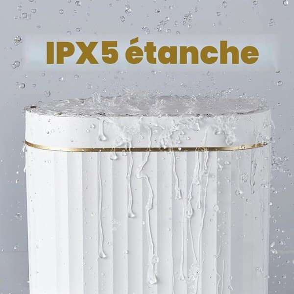 Baderomsbøtte - 6 liter - ABS-plast - Bevegelsessensor - IPX5 vanntett - Svart