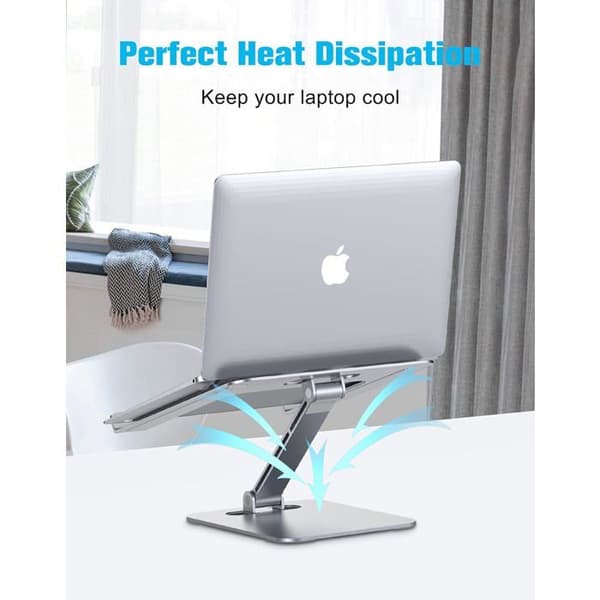 Ergonomisk Sammenklappelig Laptop Stand - Højdejusterbar, Ventileret Aluminiumslegering til PC, Mac og Bøger