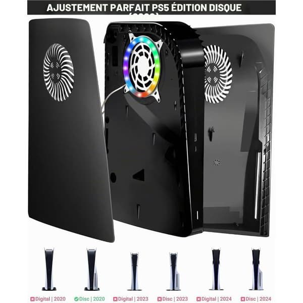 RGB LED-deksel til PS5 Disc Edition - 1 stk - Ventilert ABS - Musikksynkronisering - Gaming