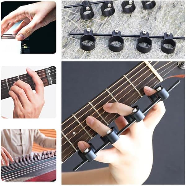 Gitarrfingerförlängare - 1 stycke - Svart ABS - Justerbar - Muskelstärkande - För gitarr
