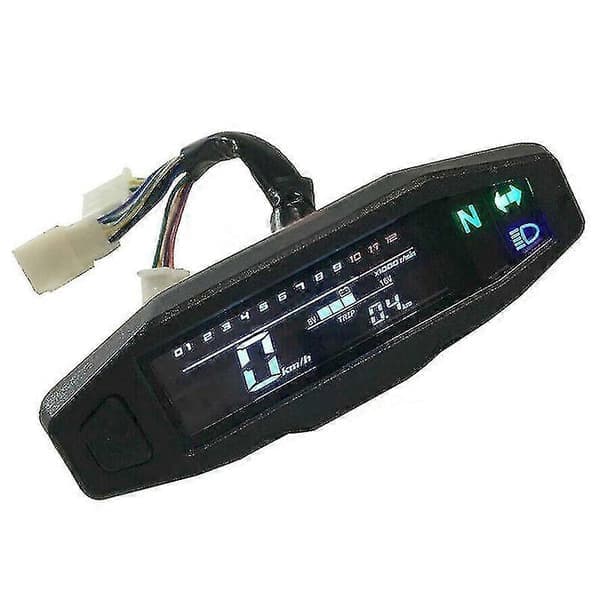 LCD Digital Motorsykkel Multimeter Stang Speedometer Odo Turteller Gir