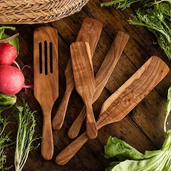 Träspatelset, Teak Spurtles Köksredskap för matlagning, Träset om 5 present