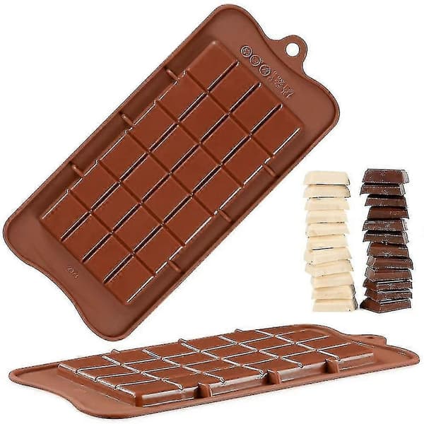 4 stk. silikone chokoladeforme, bræk-fra-hinanden non-stick bageplade