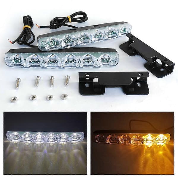 Universal DC 12V DRL 6 LED'er Bil Styling Bil Kørelys Bil LED-lys til dagtimerne