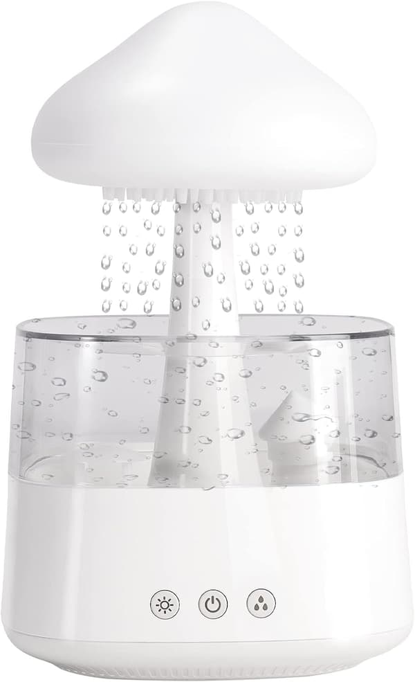 Nattlampa Moln Regn Luftfuktare med LED-ljus Mikro Aromaterapi Diffuser, Sömn Avkoppling Stämnings Vattendroppsljud Gåva