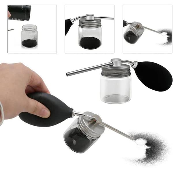 Talkumpulversprayflaske, frisør, talkumpulverdispenser