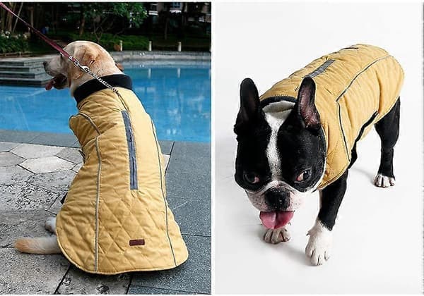 1 st vinterhundjacka varm väst med reflexränder och hål för selekoppel