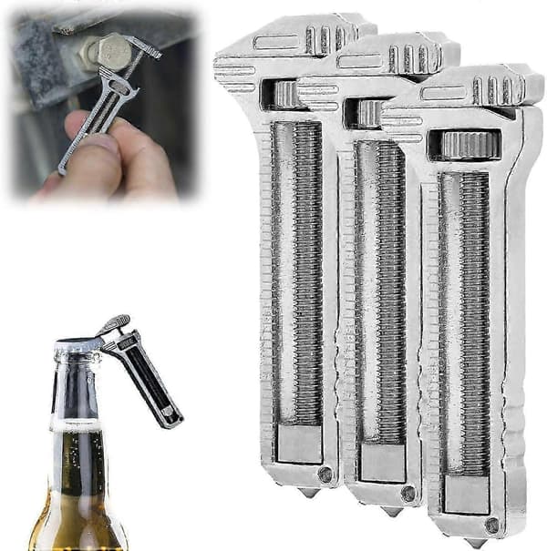 Mini Multitool Skruenøgle, Kompakt Titanium Multitool, Mini Legering Multiværktøj, Dåse- og Flaskeåbner til Hverdagsbrug, Camping & Vandring