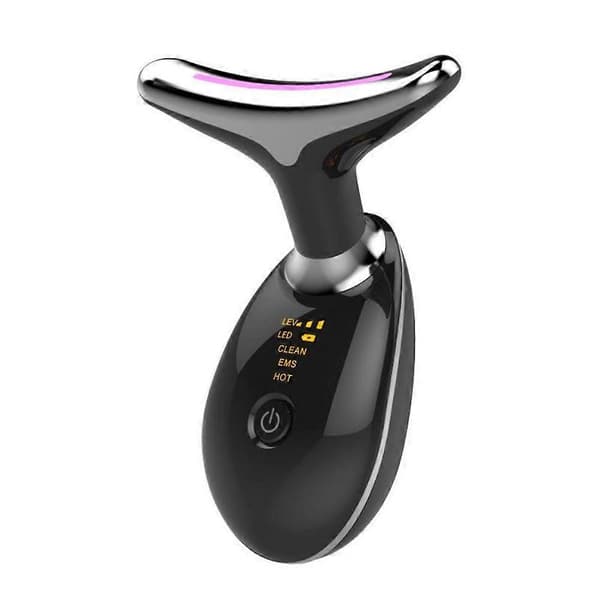 Skønhed Mikrostrøm Ansigtsapparat, Multifunktionel Ansigtspleje Massager Black