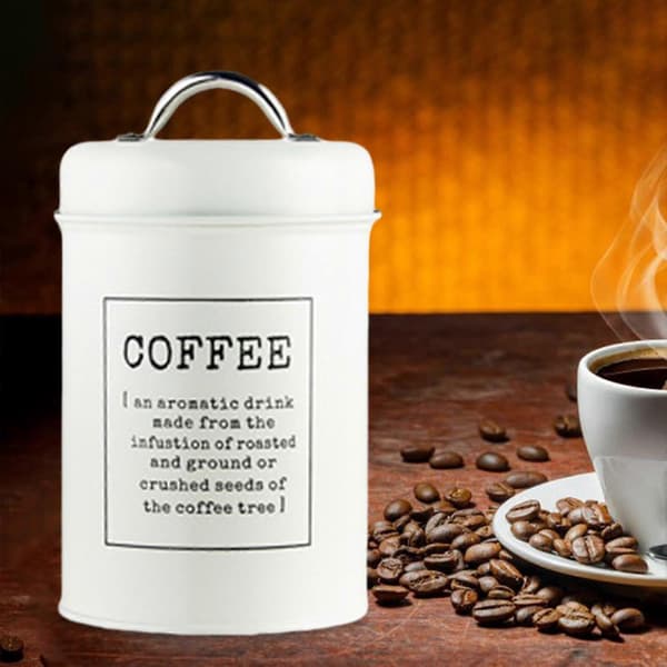 Kaffedåse Slikkrukke Chokoladekrukke Tørfoder Lufttæt Låg 1,2l Snack Slik Organizer Køkkenbeholder Til Skabshylde White