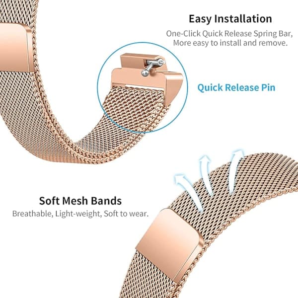 2-pak armbånd kompatibelt med Fitbit Inspire 2/ Inspire Hr/inspire, rustfrit stål