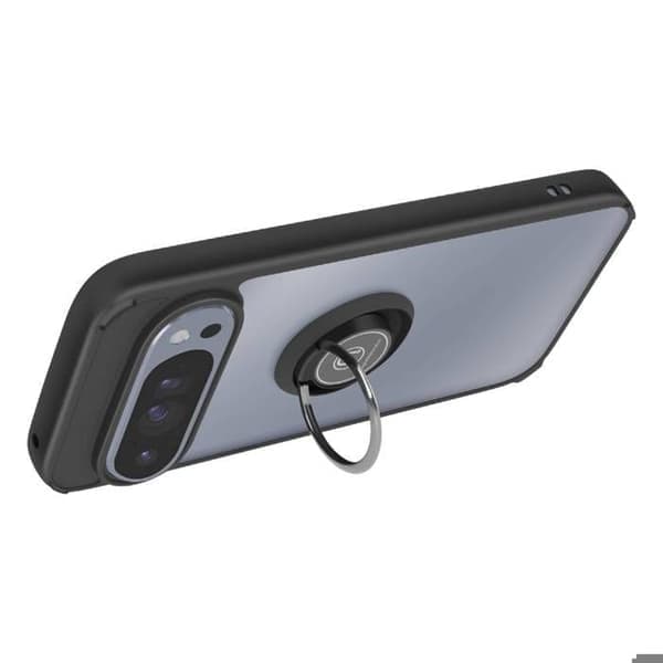 Stødsikkert etui - AVIZAR - Google Pixel 10 / 10 Pro - Magnetisk ring - Sort - Gennemsigtigt design Sort