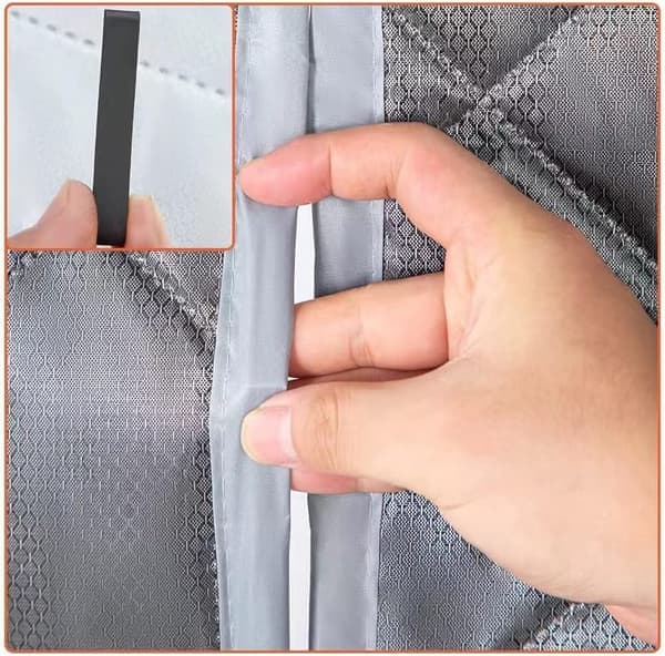 Magnetisk Termisk Isolert Dørgardin 100 x 200 cm, Solid Tykk Dørskjerm, Grå (100×210) 100*210cm 100*210cm