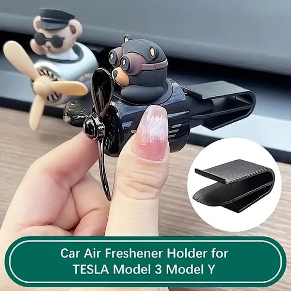 4-pakning luftfriskeradapter for Tesla Model 3/Y 2017-2023 luftventilklips friskerholder med avstandsstykker midtkonsollholder