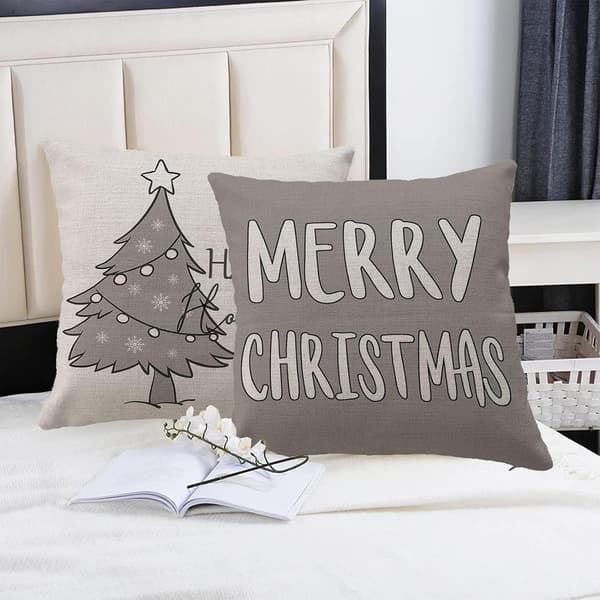 4 grå juleputetrekk, juleputetrekk Cushio