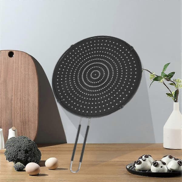 32 cm silikon sprutbeskyttelse non-stick oljefettpanne lokk for stekepanne matlaging silikon