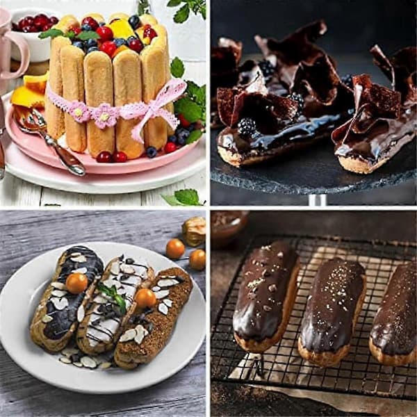 2 STK Fingerkiks Silikoneform, 8 Hulrum Müslibar Bageform, Chokoladebar Form, til Slik, Brød, Muffin, Sæbe