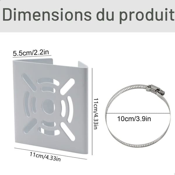 Övervakningskamerafäste - 1 stycke - Vit metall - Justerbart stolpfäste - För utomhus CCTV