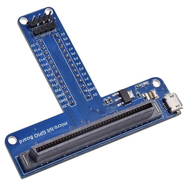 T-tyypin laajennussovitin Microbit-leipälevylle Python graafinen ohjelmointirajapinta BBC Microbitille