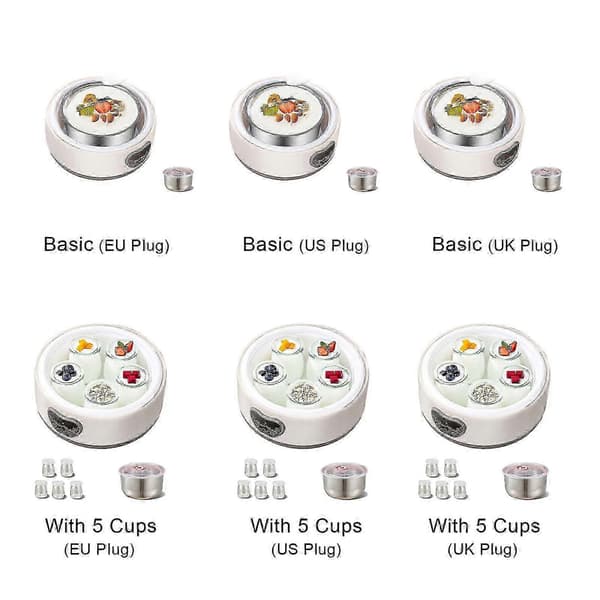 Justerbar temperatur- och timerstyrd ultimat probiotisk yoghurtproducent Basic UK Plug