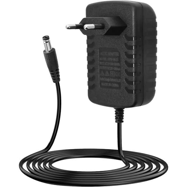 12V 1A Lader - 1.5m Kabel - 5.5mm Kontakt - For Barnas Elbil