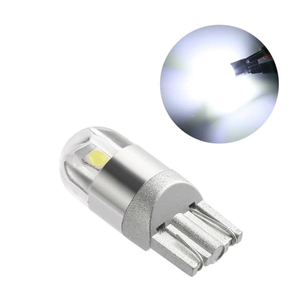 10 stk hvite T10 3030 2SMD LED bilpærer (hvitt lys)