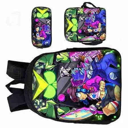 Ryggsäck Anime Karaktärer Väskor Barn Tryckta Skolväskor Pennfodral Spel Canvas Stretch Dubbla Lager Stor Kapacitet Skolmaterial OHSB14 OHSB14