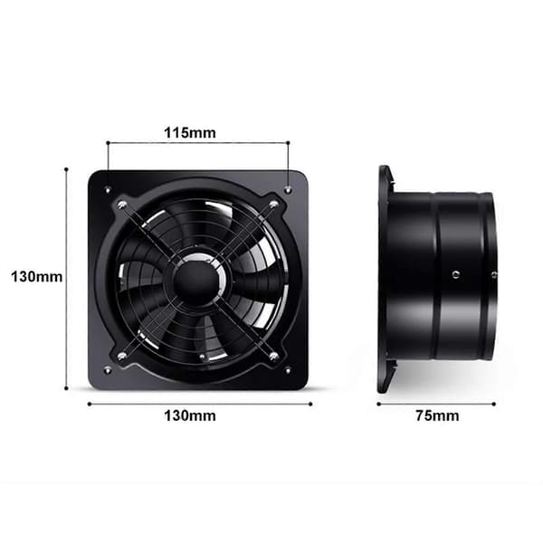 4 tommer industriel ventilationsudsugningsventilator aksial udsugningsventilator