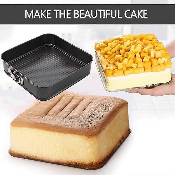 Firkantet Springform Dessert Nonstick Lækagesikker Kagebageform Cheesecake, Bageforme til Cheesecake Sæt