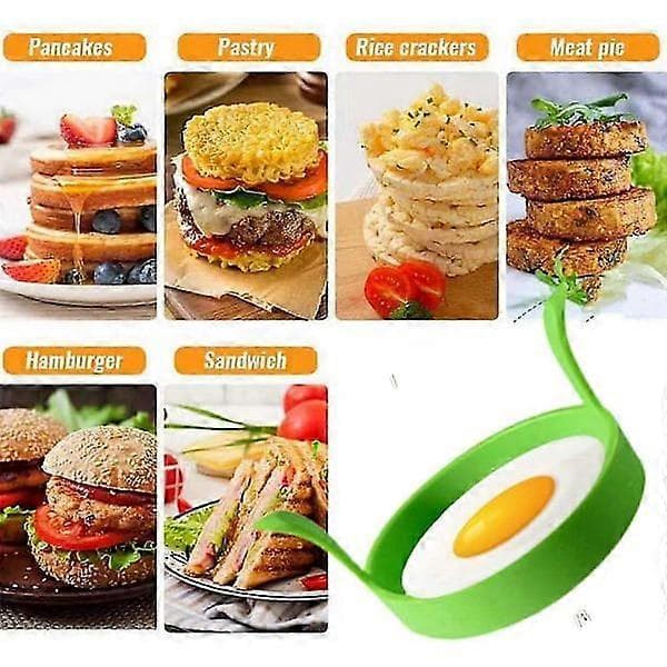 4-pakning silikon eggeformer eggeringer 7,9 cm non-stick eggeformer