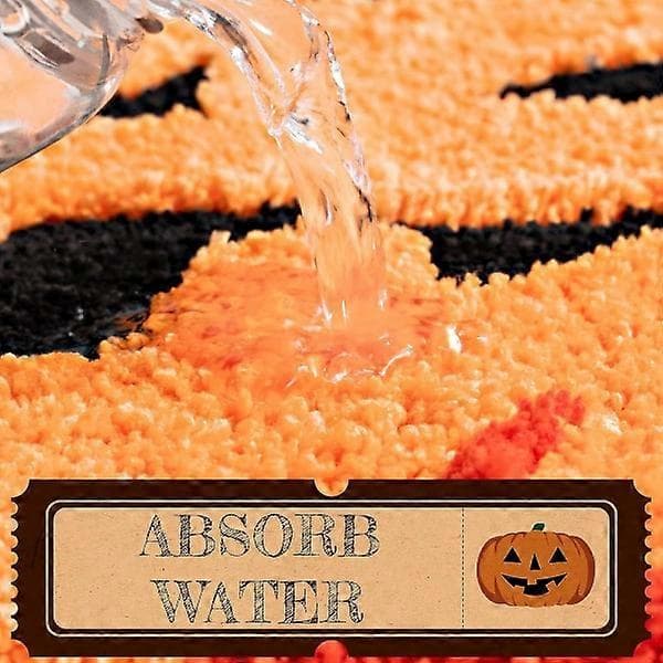 Halloween Badeværelsesindretning Efterår Græskar Badeværelsestæpper Skridsikre Sjove Søde Badeværelsestæpper til Badeværelse Brusebad Absorberende Måtte - Perfet