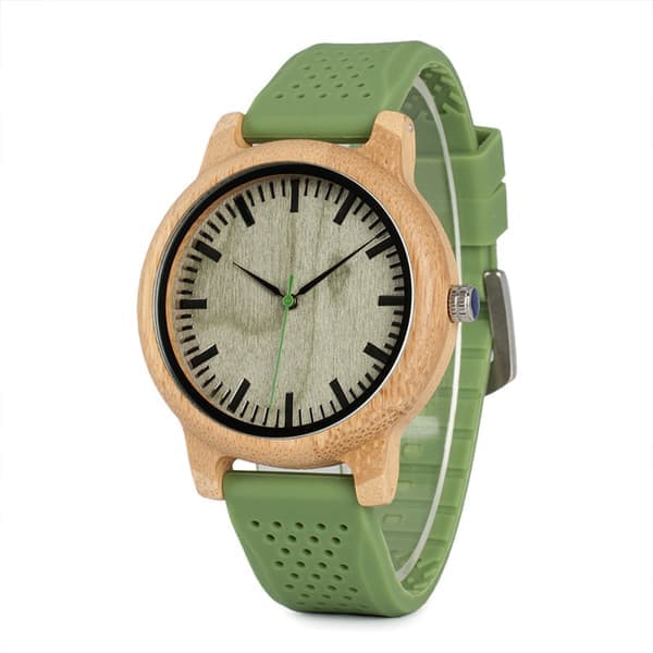 ##/Kvarts klocka & premium träklocka i naturligt trä analog herrklocka 1 stycke##/