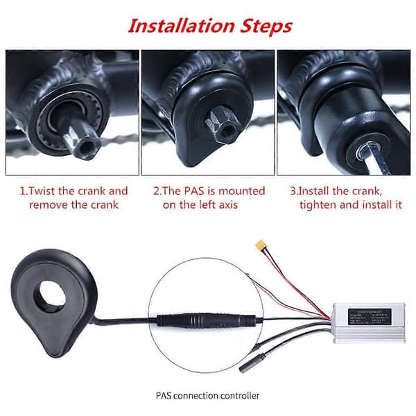 Sykkel Kraft Pedalassistent Sensor Sykkeldeler 12 Magneter Sykler Pedalsensor Black A