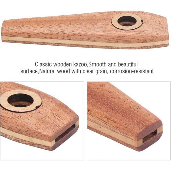 Klassiska träkazoos 10 x 3 x 1 cm Enkelt musikinstrument för gitarr ukulele nybörjarpresent