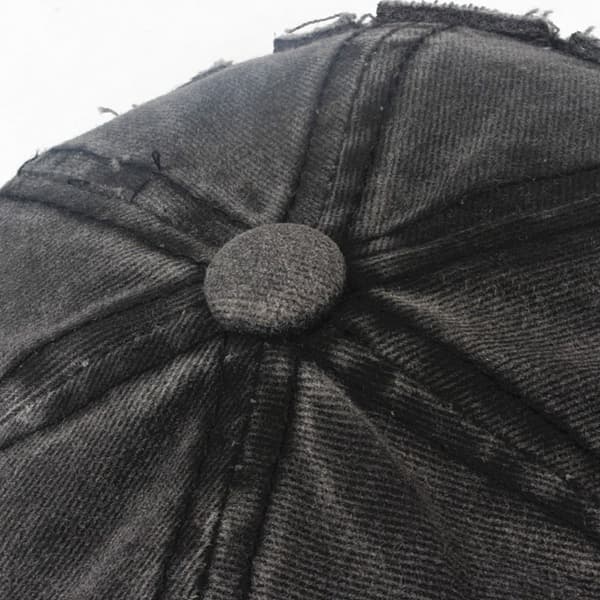Broderede baseballkasketter med slidte huller og falmet look SORT sort black