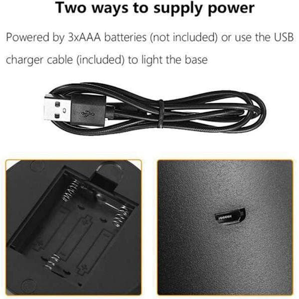 15 sæt 3D LED natlysbase 16 farver LED displaybase med USB fjernbetjening lysbase til akryl
