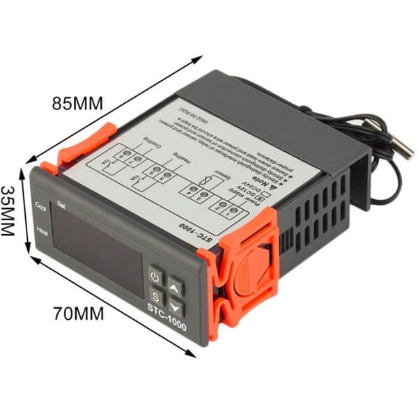 STC-1000 Digital Temperaturregulator med vandtæt sensor, 220V, Dobbeltrelæ-termostat, Køling og Opvarmning