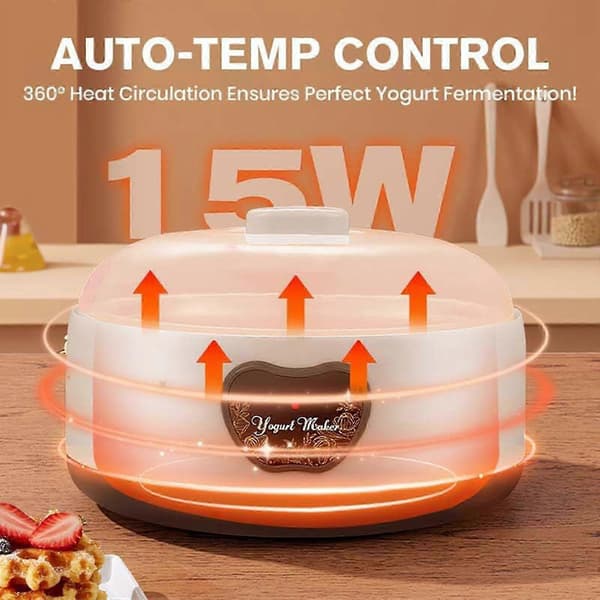 Justerbar temperatur- og tidsstyret ultimativ probiotisk yoghurtproducent Basic EU Plug