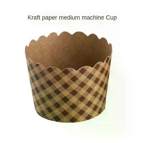 Mellanstora muffinsformar i kraftpapper, bakförpackningslåda, brödfoder, pappersmuggar, bröllopsfestdekoration, kakform Style A