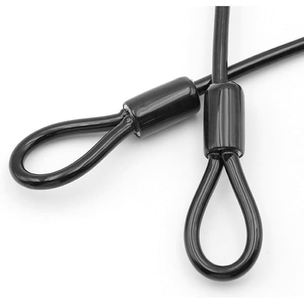 Stålwire - 2 delar - Galvaniserat rostfritt stål - Förformade öglor - Cykel- och möbelsäkerhet - 1,5m x 5mm