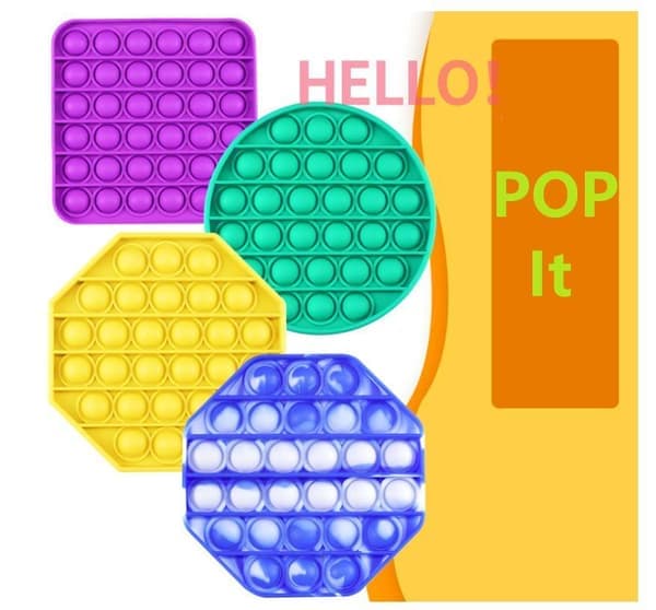 Popit Fidget Pop It CE Godkendt 4 stk Modeller Lilla Lilla