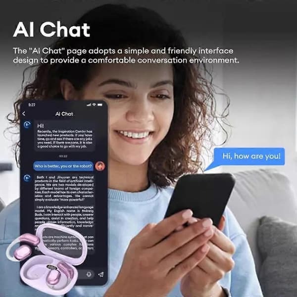 AI Åbne Trådløse Sprog Oversættelse Bluetooth Høretelefoner Purple